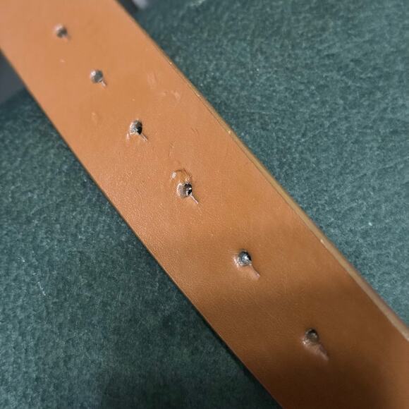 Brown Leather Belt Statement Rose Rhinestone Buckle Medium - Picture 7 of 8